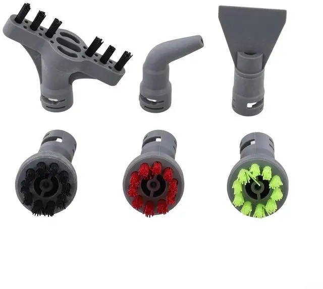 Main image of 39N7A 39N7V 2994B for Steam Mop Replacement Parts, 6 Pack Color Coded Hard Brushes Wall Crevice Scraper Angle Tool Accessories for Deep Cleaning Floors Tiles Grout Kitchen Bath