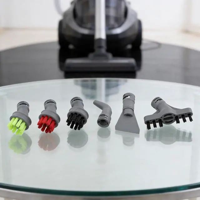 Alt view image 2 of 7 - 39N7A 39N7V 2994B for Steam Mop Replacement Parts, 6 Pack Color Coded Hard Brushes Wall Crevice Scraper Angle Tool Accessories for Deep Cleaning Floors Tiles Grout Kitchen Bath