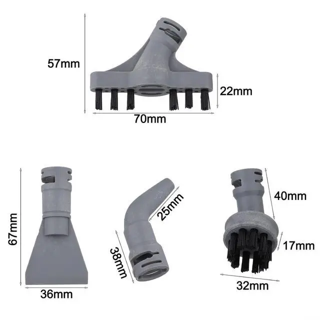Alt view image 3 of 7 - 39N7A 39N7V 2994B for Steam Mop Replacement Parts, 6 Pack Color Coded Hard Brushes Wall Crevice Scraper Angle Tool Accessories for Deep Cleaning Floors Tiles Grout Kitchen Bath
