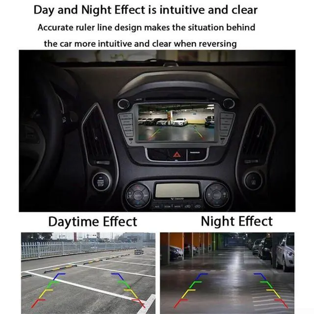 Alt view image 5 of 7 - For Toyota For YARIS Rear View Backup Camera 2006-2012, Night IP67 Waterproof License Plate Cam With Guide Lines