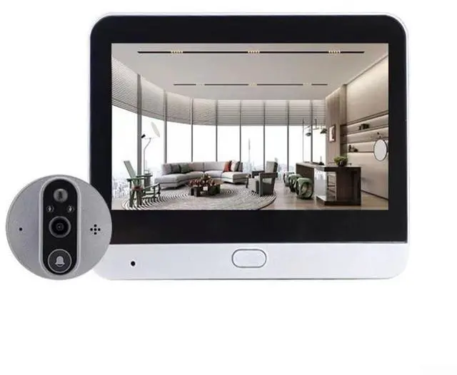 Main image of 1080P HD Peephole Camera with 4.3in Display and PIR Motion Detection, 2-Way Audio Wireless Door Viewer for Smart Home Security, Compatible with WLAN, Silver