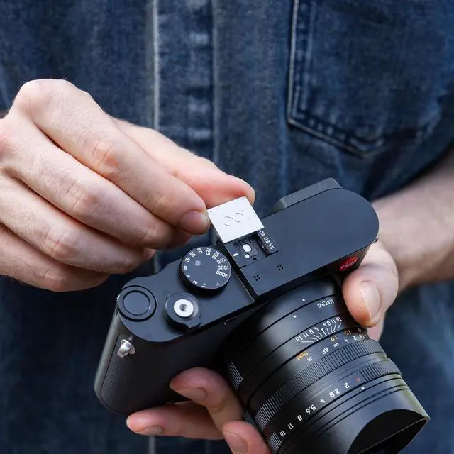 Alt view image 2 of 7 - Upgraded Q3 43 Q2 Metal Hot Shoe Cover Protector Cap for Leica Q3 43 Q2 Camera, Hotshoe Cover with Full-Coverage Design & Silicone Cushion, Limited Edition for Leica 100th Anniversary - Silver