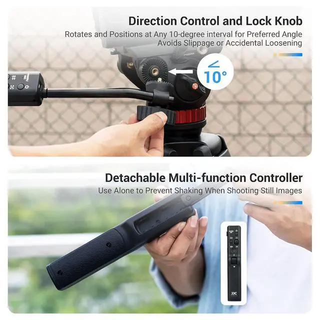 Alt view image 5 of 7 - Tripod Pan Bar Handle Zoom Remote Control for Sony A7RV A7SIII A7IV A7RIV A7III A7S A7III II A9III II A1 ZV-1 FX30 FX3 HDR-CX405 FDR-AX53 Multi Terminal Cameras fits Selected Manfrotto Tripod 502 Head
