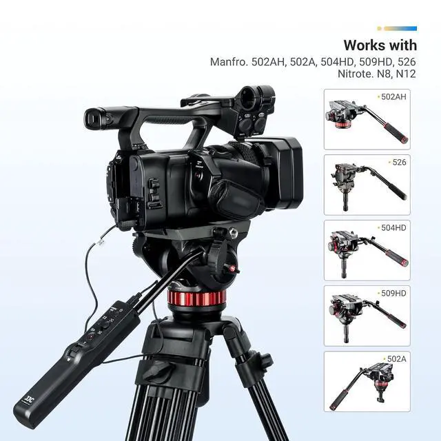 Alt view image 2 of 7 - Tripod Pan Bar Handle Zoom Remote Control for Sony A7RV A7SIII A7IV A7RIV A7III A7S A7III II A9III II A1 ZV-1 FX30 FX3 HDR-CX405 FDR-AX53 Multi Terminal Cameras fits Selected Manfrotto Tripod 502 Head