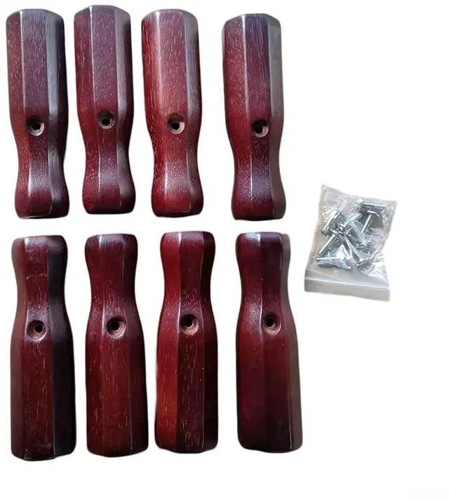 Main image of 8pcs Foosball Table Handles Solid Wood Nonslip Grip with Screws 125mm Length 16mm Inner Diameter,for Most Soccer Table Rods Red Black Yellow (red)