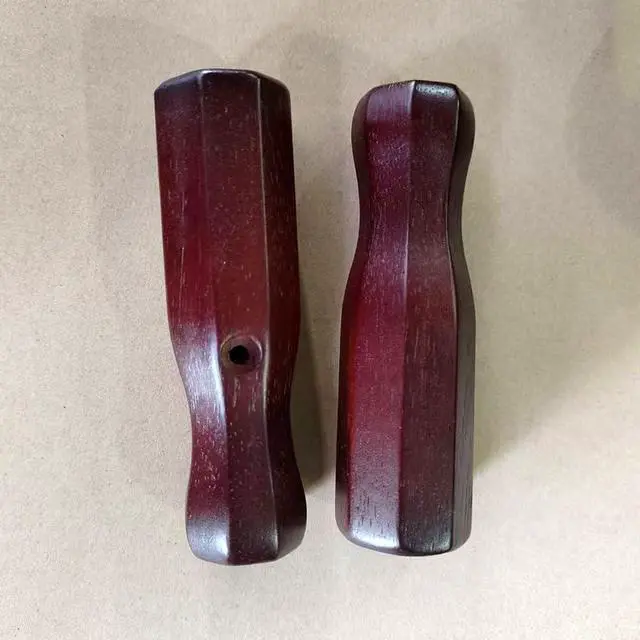 Alt view image 4 of 7 - 8pcs Foosball Table Handles Solid Wood Nonslip Grip with Screws 125mm Length 16mm Inner Diameter,for Most Soccer Table Rods Red Black Yellow (red)