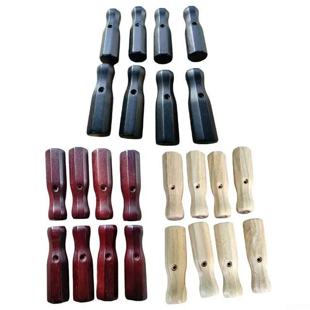 Alt view image 2 of 7 - 8pcs Foosball Table Handles Solid Wood Nonslip Grip with Screws 125mm Length 16mm Inner Diameter,for Most Soccer Table Rods Red Black Yellow (red)