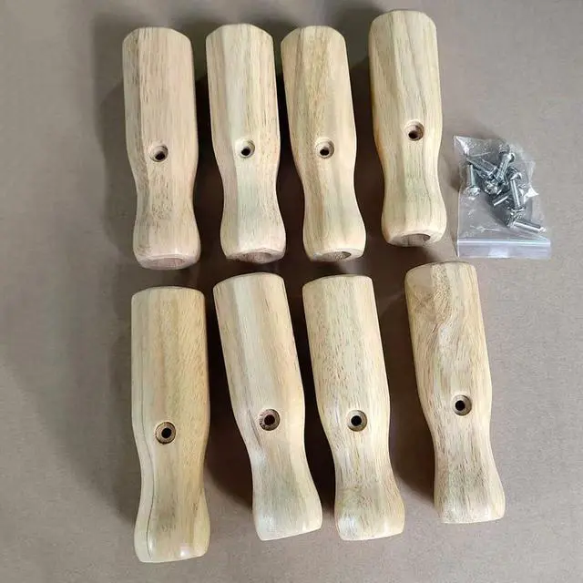 Alt view image 7 of 7 - 8pcs Foosball Table Handles Solid Wood Nonslip Grip with Screws 125mm Length 16mm Inner Diameter,for Most Soccer Table Rods Red Black Yellow (red)