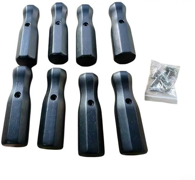Main image of 8pcs Foosball Table Handles Solid Wood Nonslip Grip with Screws 125mm Length 16mm Inner Diameter,for Most Soccer Table Rods Red Black Yellow (black)