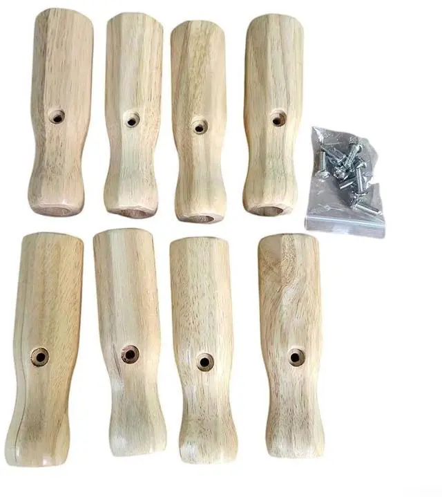 Main image of 8pcs Foosball Table Handles Solid Wood Nonslip Grip with Screws 125mm Length 16mm Inner Diameter,for Most Soccer Table Rods Red Black Yellow (yellow)