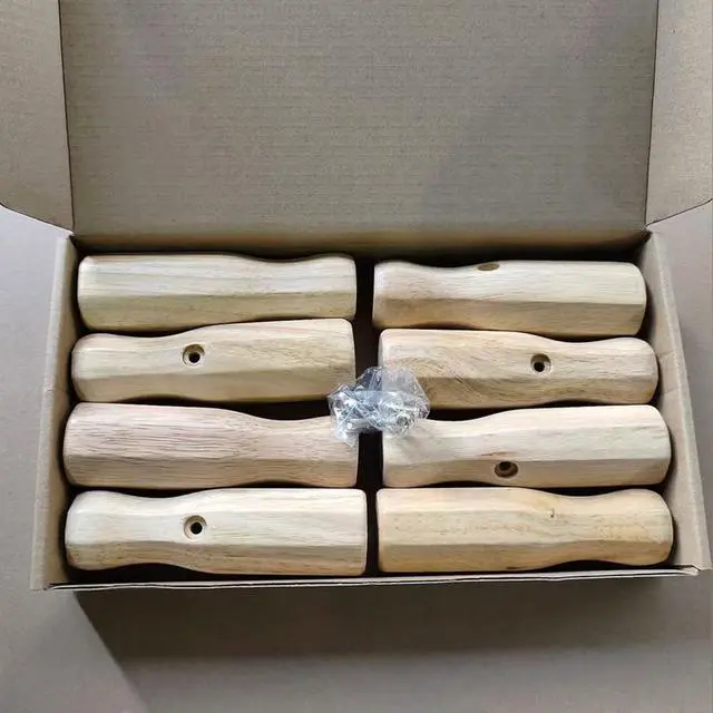 Alt view image 3 of 4 - 8pcs Foosball Table Handles Solid Wood Nonslip Grip with Screws 125mm Length 16mm Inner Diameter,for Most Soccer Table Rods Red Black Yellow (yellow)