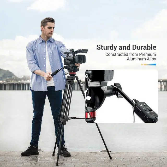 Alt view image 6 of 7 - Tripod Pan Bar Handle Zoom Remote Control for Sony A7RV A7SIII A7IV A7RIV A7III A7S A7III II A9III II A1 ZV-1 FX30 FX3 HDR-CX405 FDR-AX53 Multi Terminal Cameras fits Selected Manfrotto Tripod 502 Head