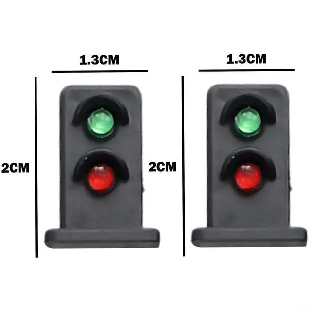 Alt view image 2 of 7 - OO Scale Model Railroad Dwarf Signals 2 Aspect Red Green LED 20Mm With Resistors For HO Layout Scenery Accessories 5 Pack