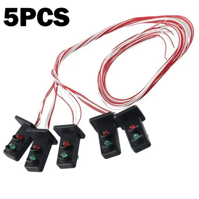 Alt view image 6 of 7 - OO Scale Model Railroad Dwarf Signals 2 Aspect Red Green LED 20Mm With Resistors For HO Layout Scenery Accessories 5 Pack