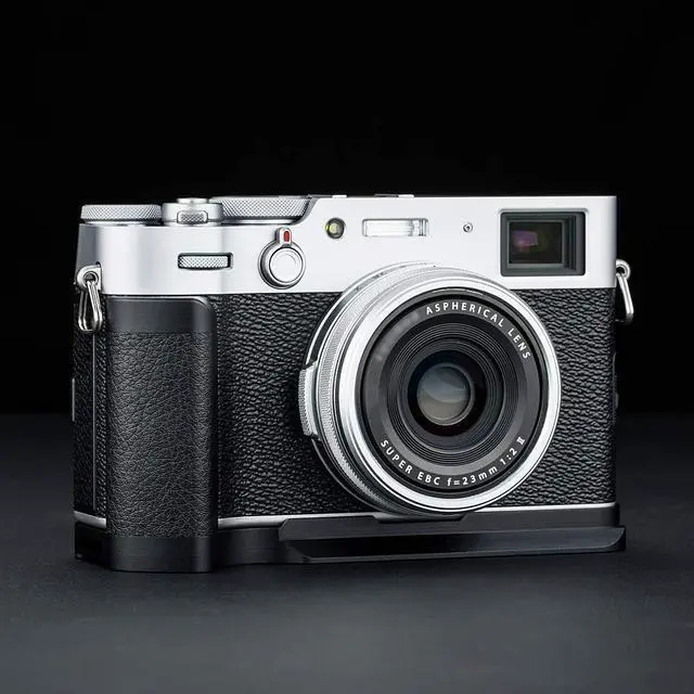 Alt view image 2 of 7 - Dedicated Metal Hand Grip L Bracket Anti-Slid Holder for Fujifilm Fuji X100V X100F Camera, Arca Swiss Type Quick Release Tripod Plate Design w/Battery Compartment Opening(Not Fits X100VI)