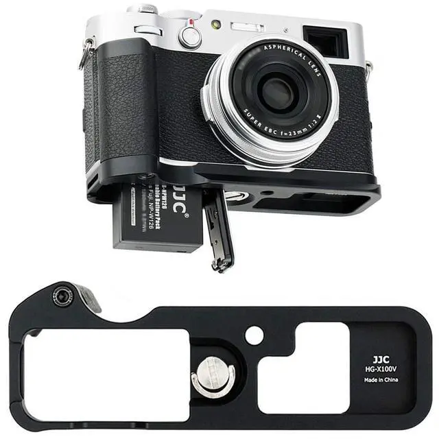 Alt view image 4 of 7 - Dedicated Metal Hand Grip L Bracket Anti-Slid Holder for Fujifilm Fuji X100V X100F Camera, Arca Swiss Type Quick Release Tripod Plate Design w/Battery Compartment Opening(Not Fits X100VI)