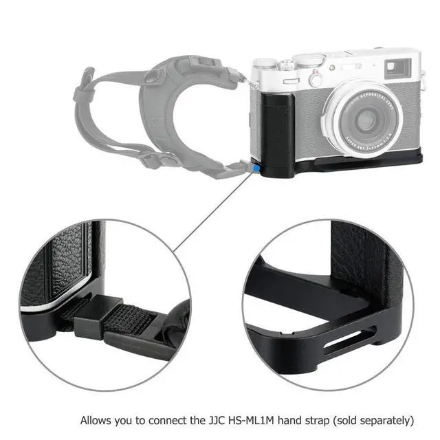 Alt view image 5 of 7 - Dedicated Metal Hand Grip L Bracket Anti-Slid Holder for Fujifilm Fuji X100V X100F Camera, Arca Swiss Type Quick Release Tripod Plate Design w/Battery Compartment Opening(Not Fits X100VI)