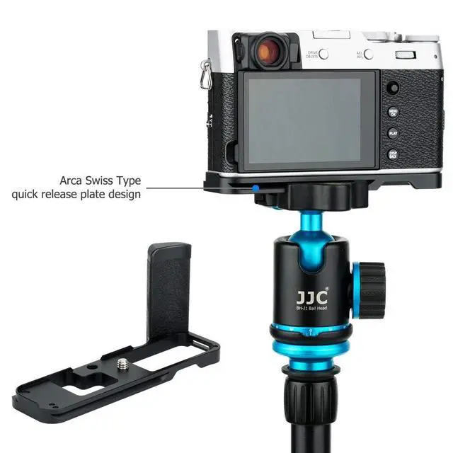 Alt view image 6 of 7 - Dedicated Metal Hand Grip L Bracket Anti-Slid Holder for Fujifilm Fuji X100V X100F Camera, Arca Swiss Type Quick Release Tripod Plate Design w/Battery Compartment Opening(Not Fits X100VI)