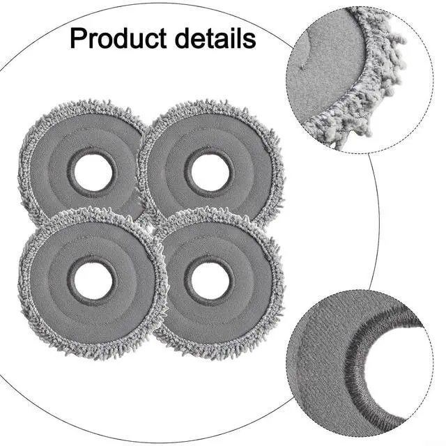 Alt view image 3 of 7 - For MOVA Mop Pads For P10 Pro And For Ultra Robot Vacuum, Microfiber Replacement Accessories, Sturdy And Easy To Install, 4 Pack(4 PACK)