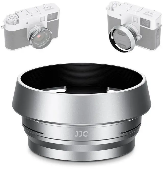 Main image of Metal X Half Lens Hood Protector with 37mm Filter Adapter Ring for Fujifilm Fuji X Half XHalf Digital Camera, Aluminum Alloy Xhalf Sun Shade Protector, Block Stray Light (No Filter Included) - Silver