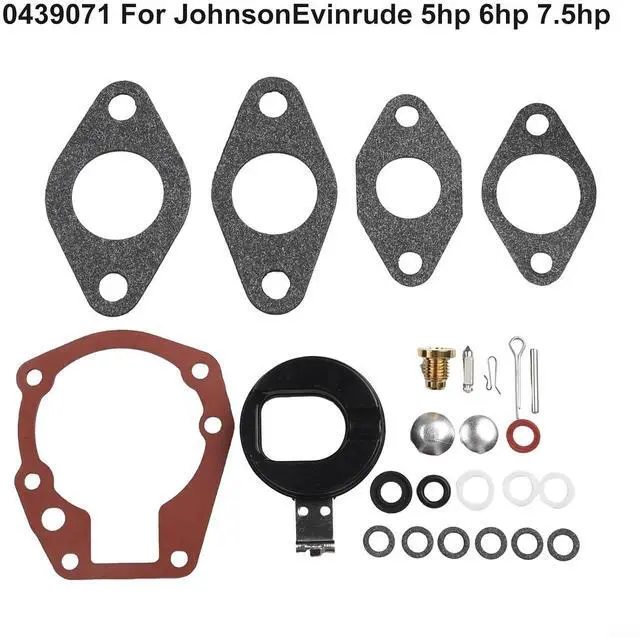 Alt view image 2 of 6 - Carburetor Rebuild Kit / 5hp 6hp 7.5hp, Replaces 0439071 383052 777721, Marine Engine Repair Part