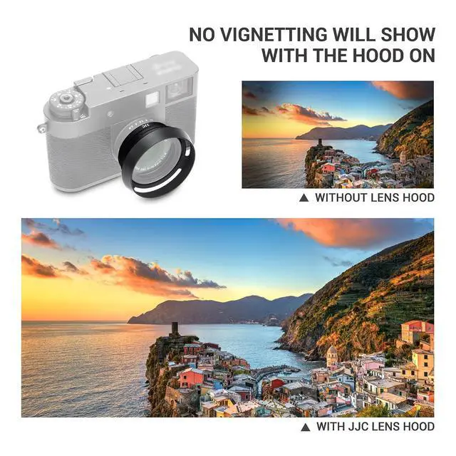 Alt view image 6 of 7 - Metal X Half Lens Hood Protector with 37mm Filter Adapter Ring for Fujifilm Fuji X Half XHalf Digital Camera, Aluminum Alloy Xhalf Sun Shade Protector, Block Stray Light (No Filter Included) - Silver