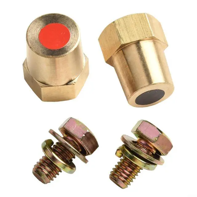 Alt view image 2 of 6 - M10 Stud Battery Junction Post Connector, Brass Power Terminal Adapter for Car Truck Yacht, 1 Pair(M8)