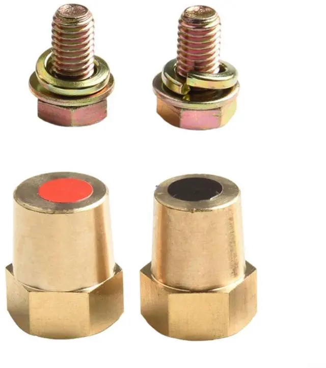 Main image of M10 Stud Battery Junction Post Connector, Brass Power Terminal Adapter for Car Truck Yacht, 1 Pair(M8)