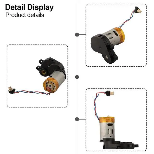 Alt view image 3 of 7 - Main Brush Motor Assembly For DEEBOT X1 Plus For Omni Pro Robot Vacuum Cleaner Parts High Performance Metal Replacement Unit Black Silver Color 1 Pack