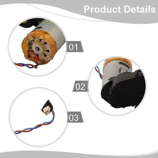Alt view image 4 of 7 - Main Brush Motor Assembly For DEEBOT X1 Plus For Omni Pro Robot Vacuum Cleaner Parts High Performance Metal Replacement Unit Black Silver Color 1 Pack