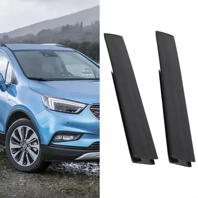 Alt view image 2 of 7 - Front Roof Drip Molding Trim,For Buick,For Encore 2013-2021,For Chevy,For Trax 2015-2021,For Vauxhall,For Mokka 2015-2021,Black ABS Exterior Replacement Pair