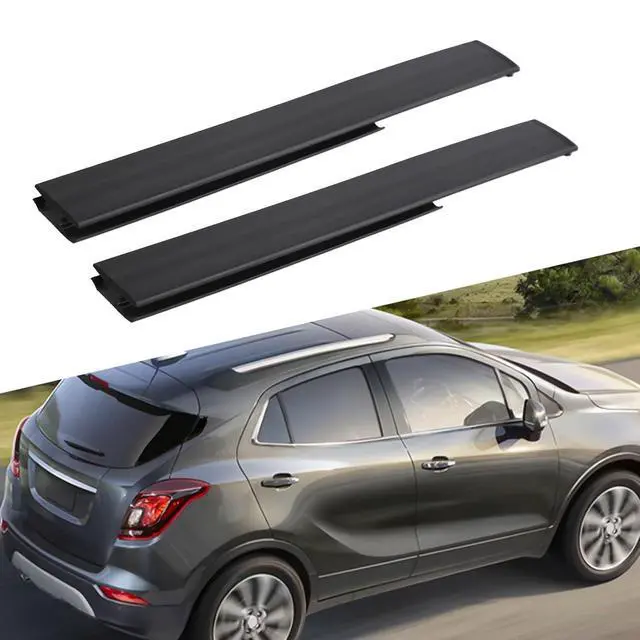 Alt view image 3 of 7 - Front Roof Drip Molding Trim,For Buick,For Encore 2013-2021,For Chevy,For Trax 2015-2021,For Vauxhall,For Mokka 2015-2021,Black ABS Exterior Replacement Pair