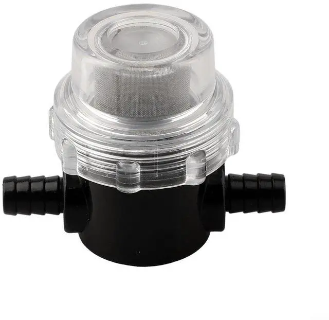 Main image of 3/8 Inch Water Pump Strainer, Inline Water Filter with 50 Mesh Stainless Steel Screen, Transparent Design for RV Sprayer Pressure Washer