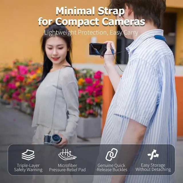 Alt view image 2 of 7 - Minimalist Ultra-Thin GRIV Camera Shoulder Neck Strap With Quick Release for Ricoh GR IV III II IIIx HDF Monochrome GRIV GRIII GRIIIx GRII GR 4 3 2 GR4 GR3 GR2 Compact Camera Accessories - Black