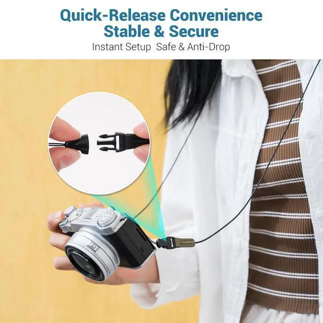 Alt view image 3 of 7 - Minimalist Ultra-Thin GRIV Camera Shoulder Neck Strap With Quick Release for Ricoh GR IV III II IIIx HDF Monochrome GRIV GRIII GRIIIx GRII GR 4 3 2 GR4 GR3 GR2 Compact Camera Accessories - Black