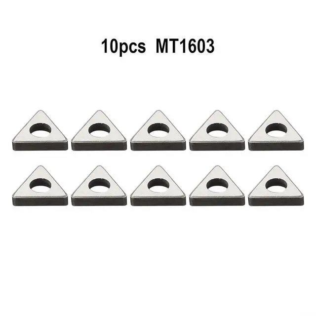 Alt view image 3 of 6 - 10Pcs MT1603 CNC Turning Tool Holder Triangular Wedge Shim High Strength Wear Resistance Silver 1.46x1.20x0.32cm For Metalworking(MT2204)