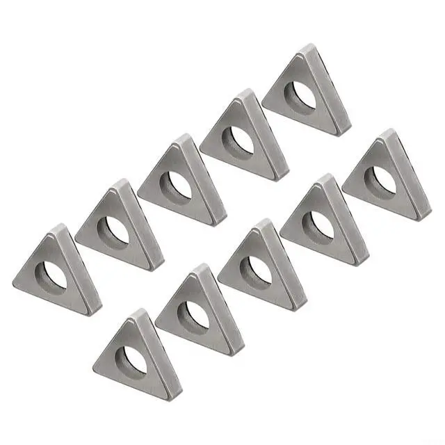 Alt view image 2 of 6 - 10Pcs MT1603 CNC Turning Tool Holder Triangular Wedge Shim High Strength Wear Resistance Silver 1.46x1.20x0.32cm For Metalworking(MT2204)