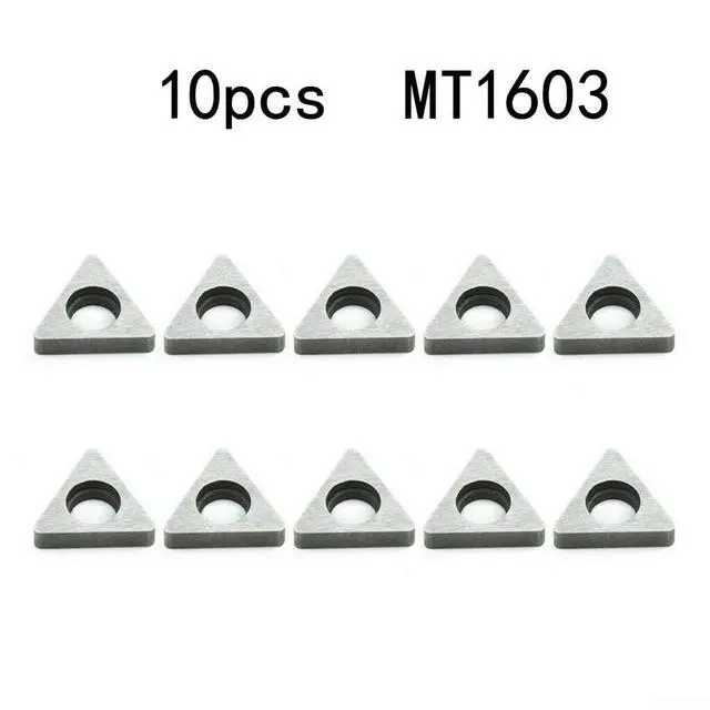 Alt view image 6 of 6 - 10Pcs MT1603 CNC Turning Tool Holder Triangular Wedge Shim High Strength Wear Resistance Silver 1.46x1.20x0.32cm For Metalworking(MT2204)