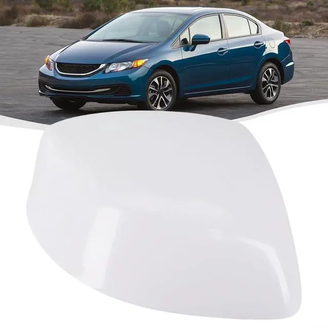 Alt view image 2 of 7 - For Honda Civic 9Th Gen 2012-2015 Right Side Rearview Mirror Cap Cover,White ABS Exterior Replacement(right)