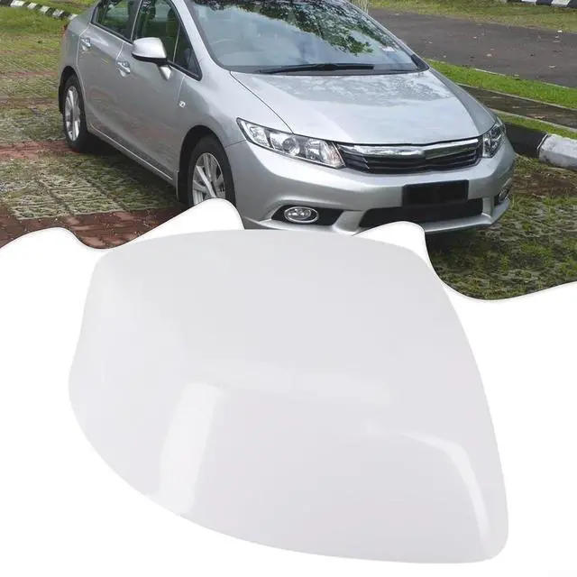 Alt view image 3 of 7 - For Honda Civic 9Th Gen 2012-2015 Right Side Rearview Mirror Cap Cover,White ABS Exterior Replacement(right)