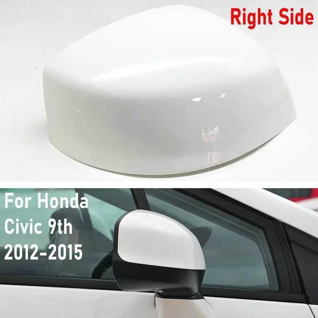 Alt view image 6 of 7 - Civic 9Th Gen 2012-2015 Right Side Rearview Mirror Cap Cover,White ABS Exterior Replacement(Left)