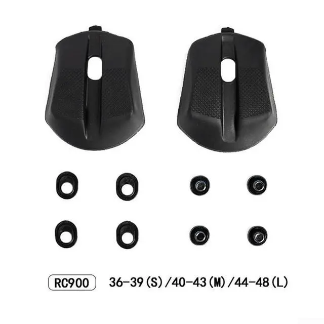 Alt view image 3 of 7 - Replaceable Heel Pads for RC901 RC902 RC903 Road Bike Shoes, ABS Wear-Resistant Shoe Repair Accessories, 3x3cm Black Replacement Parts, for RC900 S/M/L Sizes