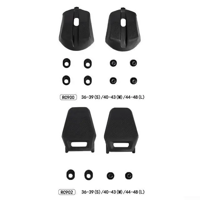 Alt view image 4 of 7 - Replaceable Heel Pads for RC901 RC902 RC903 Road Bike Shoes, ABS Wear-Resistant Shoe Repair Accessories, 3x3cm Black Replacement Parts, for RC900 S/M/L Sizes