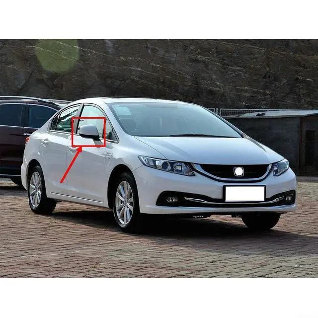 Alt view image 7 of 7 - Civic 9Th Gen 2012-2015 Right Side Rearview Mirror Cap Cover,White ABS Exterior Replacement(Left)
