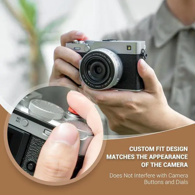 Alt view image 6 of 7 - Thumb Up Grip with Shutter Button for Fuji Fujifilm X-E5 XE5 Mirrorless Camera, Aluminum Alloy X-E5 Thumb Grip with Hot Shoe Cover Protector Thumb Rest Support Holder, Not Affect The Use of Dial-Black