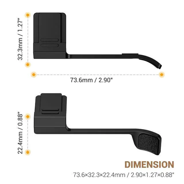 Alt view image 7 of 7 - Thumb Up Grip with Shutter Button for Fuji Fujifilm X-E5 XE5 Mirrorless Camera, Aluminum Alloy X-E5 Thumb Grip with Hot Shoe Cover Protector Thumb Rest Support Holder, Not Affect The Use of Dial-Black