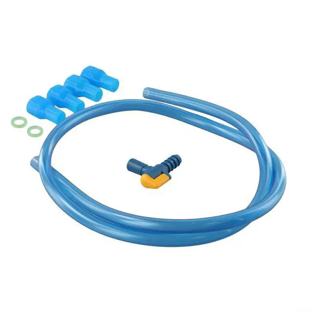 Alt view image 2 of 6 - Hydration Pack Replacement Kit 3ft Drinking Tube with 90 Degree Mouthpiece and 4 Bite Valves,for Water Reservoir Bladder Backpack Camping Hiking Blue (A Kits)