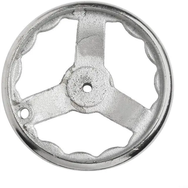 Main image of 3-Spoke Chrome Plated Steel Handwheel For Machine Tool, Cast Iron Round Rim Corrugated Handle Wheel For Lathe CNC Printer (Size Optional)(6 Inch)