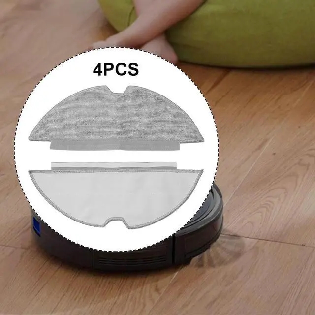 Alt view image 4 of 7 - 4/6PCS Mop Pads For Eufy For RoboVac L35 For Hybrid / L35 For Hybrid+ / LR30 For Hybrid+, Reusable Microfiber Mop Replacement, Strong Water Absorption Mop Cloth, Mop Pad Accessories For Robot(4 PACK)