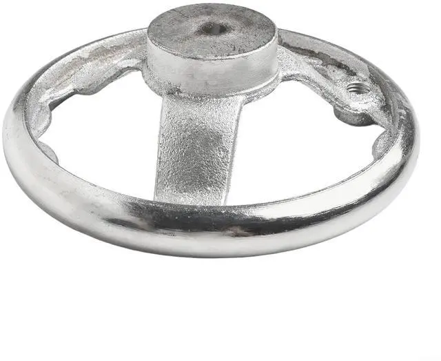Alt view image 5 of 6 - 3-Spoke Chrome Plated Steel Handwheel For Machine Tool, Cast Iron Round Rim Corrugated Handle Wheel For Lathe CNC Printer (Size Optional)(6 Inch)